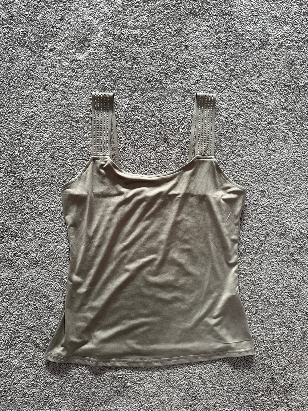 Ribbed-Detail Grey Tank Top — Sleek Everyday Layer
